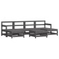 vidaXL Juego de muebles de jardín 7 piezas madera maciza de pino gris vidaXL Juego de muebles de jardín 7 piezas madera maciza de pino gris