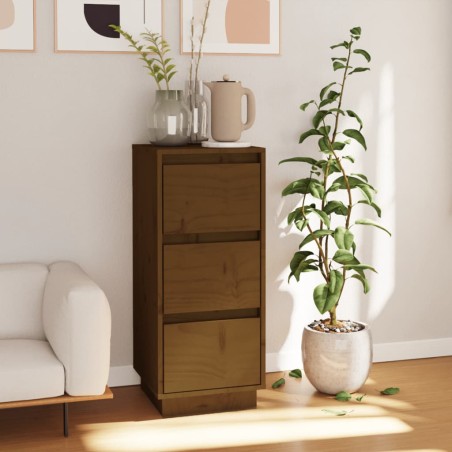 vidaXL Aparador de madera maciza de pino marrón miel 32x34x75 cm