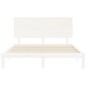 vidaXL Estructura de cama matrimonio con cabecero madera maciza blanco vidaXL Estructura de cama matrimonio con cabecero madera maciza blanco