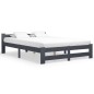 vidaXL Estructura de cama madera maciza de pino gris oscuro 140x200 cm