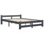 vidaXL Estructura de cama madera maciza de pino gris oscuro 140x200 cm