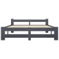 vidaXL Estructura de cama madera maciza de pino gris oscuro 140x200 cm