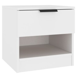 vidaXL Mesita de noche madera contrachapada color blanco