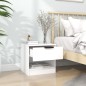 vidaXL Mesita de noche madera contrachapada color blanco