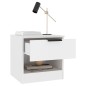 vidaXL Mesita de noche madera contrachapada color blanco