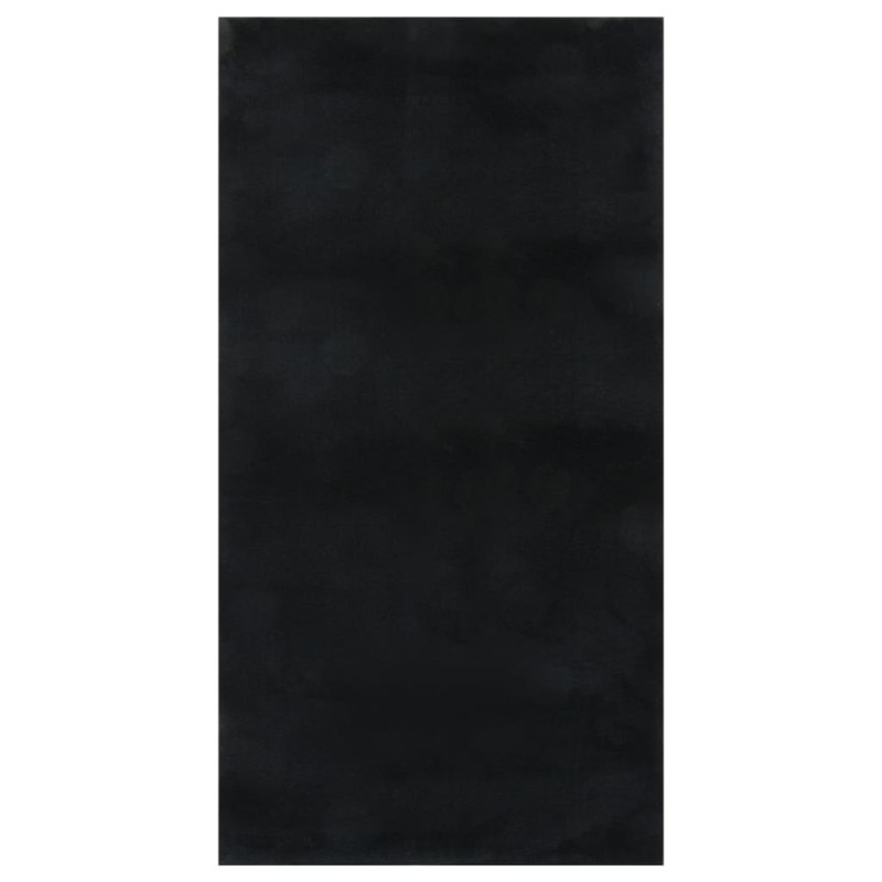 vidaXL Alfombra de pelo corto esponjoso suave lavable negra 80x150 cm vidaXL Alfombra de pelo corto esponjoso suave lavable negra 80x150 cm