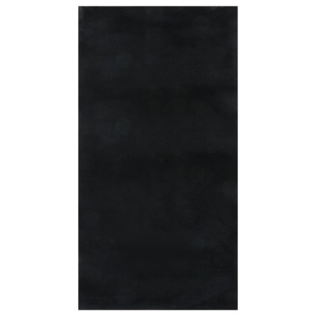 vidaXL Alfombra de pelo corto esponjoso suave lavable negra 80x150 cm