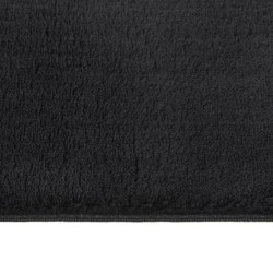 vidaXL Alfombra de pelo corto esponjoso suave lavable negra 80x150 cm