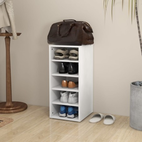 vidaXL Mueble zapatero de madera contrachapada blanco 31,5x35x70 cm