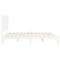 vidaXL Estructura de cama matrimonio con cabecero madera maciza blanco vidaXL Estructura de cama matrimonio con cabecero madera maciza blanco