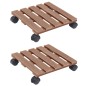 vidaXL Soporte con ruedas para plantas 2 uds WPC marrón 30x30x7,5 cm vidaXL Soporte con ruedas para plantas 2 uds WPC marrón 30x30x7,5 cm