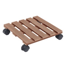 vidaXL Soporte con ruedas para plantas 2 uds WPC marrón 30x30x7,5 cm