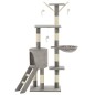 vidaXL Rascador para gatos con poste de sisal 138 cm gris