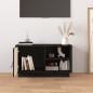 vidaXL Mueble de TV de madera maciza de pino negro 70x34x40 cm