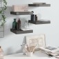 vidaXL Estante flotante de pared 4 uds MDF gris brillo 23x23,5x3,8 cm
