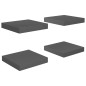 vidaXL Estante flotante de pared 4 uds MDF gris brillo 23x23,5x3,8 cm