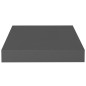 vidaXL Estante flotante de pared 4 uds MDF gris brillo 23x23,5x3,8 cm