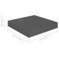vidaXL Estante flotante de pared 4 uds MDF gris brillo 23x23,5x3,8 cm