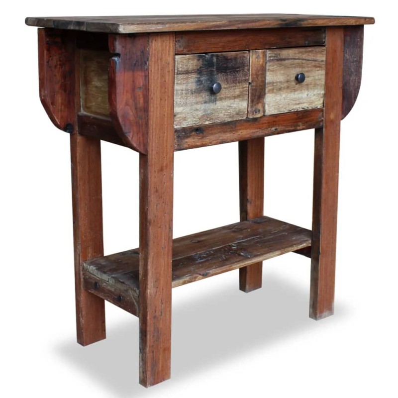 vidaXL Mesa consola de madera maciza reciclada 80x35x80 cm vidaXL Mesa consola de madera maciza reciclada 80x35x80 cm