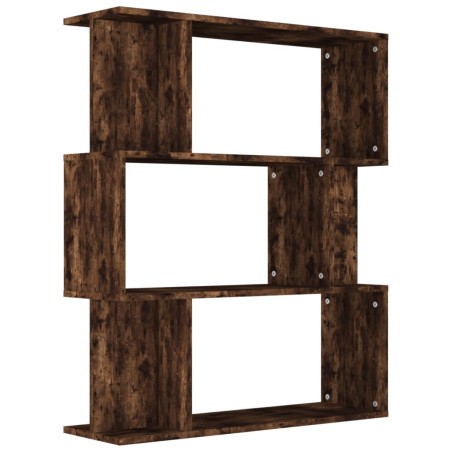 vidaXL Estantería/Biombo madera aglomerada roble ahumado 80x24x96 cm