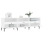 vidaXL Mueble de TV madera contrachapada blanco 150x30x44,5 cm vidaXL Mueble de TV madera contrachapada blanco 150x30x44,5 cm