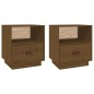 vidaXL Mesitas de noche 2 uds madera de pino marrón miel 40x34x45 cm vidaXL Mesitas de noche 2 uds madera de pino marrón miel 40x34x45 cm