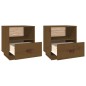 vidaXL Mesitas de noche 2 uds madera de pino marrón miel 40x34x45 cm vidaXL Mesitas de noche 2 uds madera de pino marrón miel 40x34x45 cm