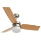 vidaXL Ventilador de techo con luz con mando marrón claro 108 cm