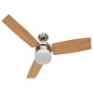 vidaXL Ventilador de techo con luz con mando marrón claro 108 cm