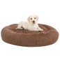 vidaXL Cojín lavable para perros y gatos felpa marrón 90x90x16 cm