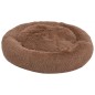 vidaXL Cojín lavable para perros y gatos felpa marrón 90x90x16 cm