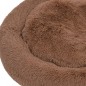 vidaXL Cojín lavable para perros y gatos felpa marrón 90x90x16 cm