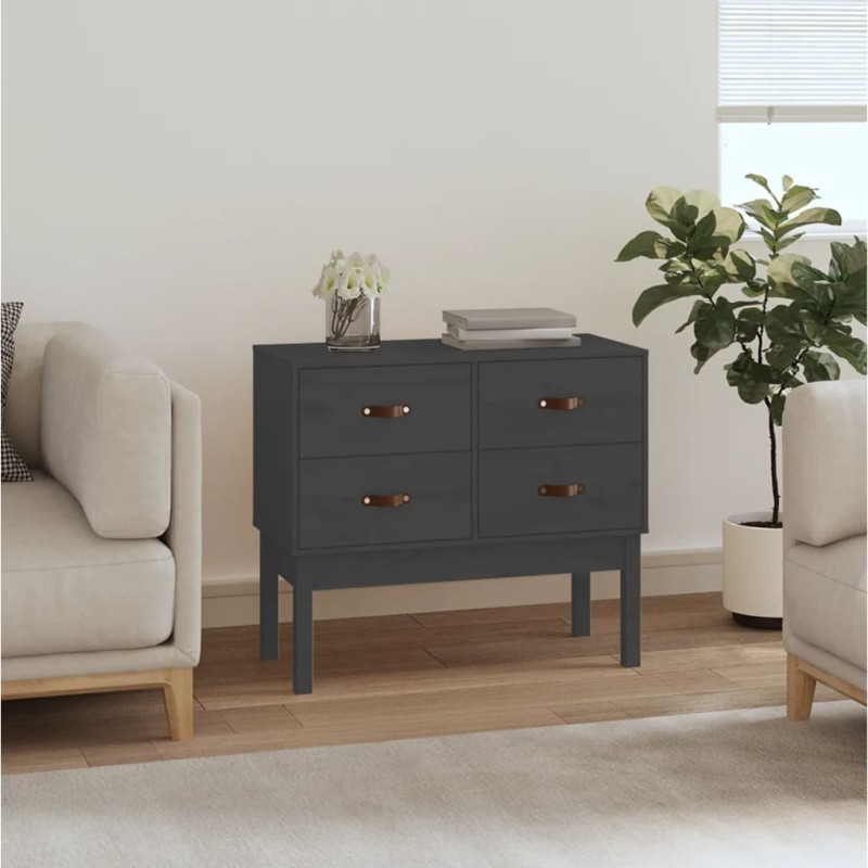 vidaXL Mueble consola de madera maciza de pino gris 90x40x78 cm vidaXL Mueble consola de madera maciza de pino gris 90x40x78 cm