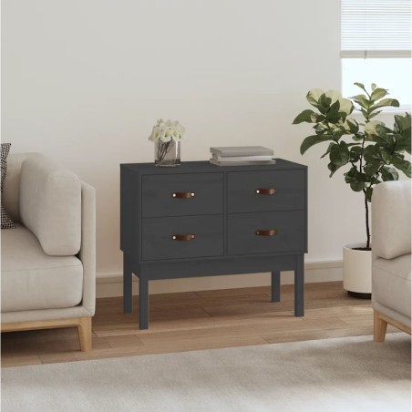vidaXL Mueble consola de madera maciza de pino gris 90x40x78 cm