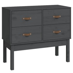 vidaXL Mueble consola de madera maciza de pino gris 90x40x78 cm