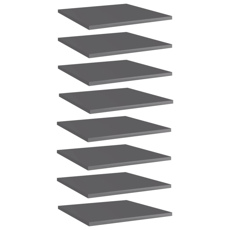 vidaXL Estante estantería 8 uds contrachapada gris brillo 40x40x1,5 cm vidaXL Estante estantería 8 uds contrachapada gris brillo 40x40x1,5 cm