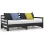 vidaXL Sofá cama extraíble madera maciza de pino negro 2x(90x200) cm