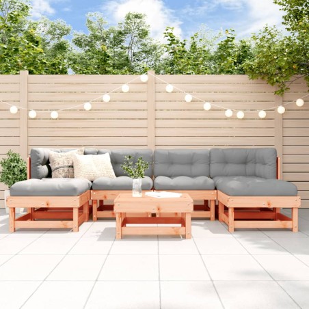 vidaXL Juego de muebles de jardín 7 pzas madera maciza abeto Douglas