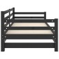 vidaXL Sofá cama extraíble madera maciza de pino negro 2x(90x200) cm