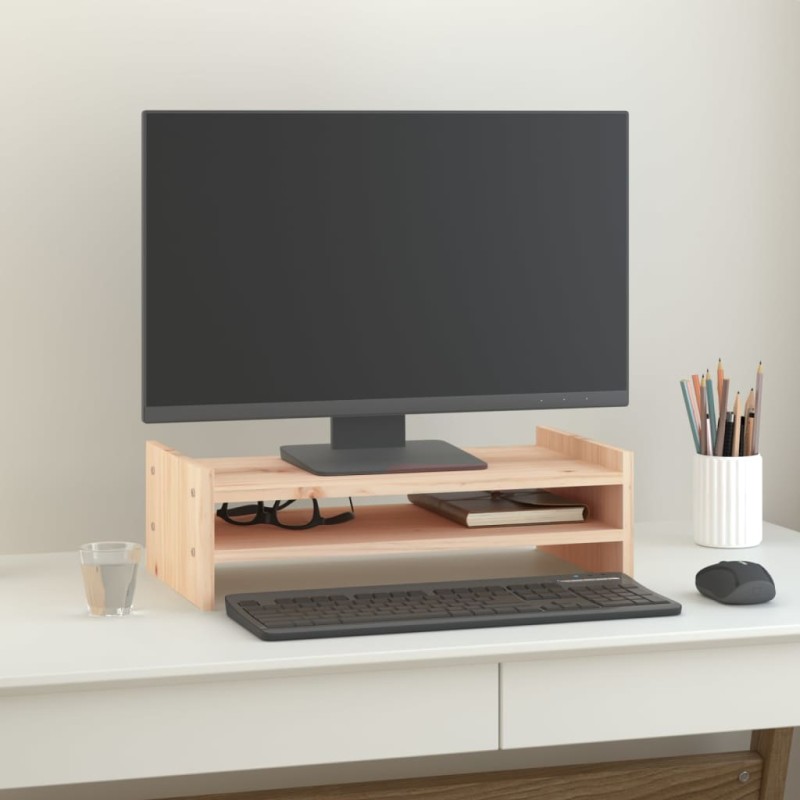 vidaXL Soporte para monitor madera maciza de pino 50x27x15 cm vidaXL Soporte para monitor madera maciza de pino 50x27x15 cm