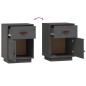 vidaXL Mesita de noche madera maciza de pino gris 40x34x55 cm vidaXL Mesita de noche madera maciza de pino gris 40x34x55 cm