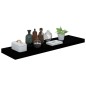 vidaXL Estantes flotantes pared 2 uds MDF negro brillo 90x23,5x3,8 cm