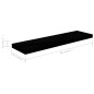 vidaXL Estantes flotantes pared 2 uds MDF negro brillo 90x23,5x3,8 cm