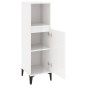 vidaXL Armario de baño madera contrachapada blanco brillo 30x30x100 cm vidaXL Armario de baño madera contrachapada blanco brillo 30x30x100 cm