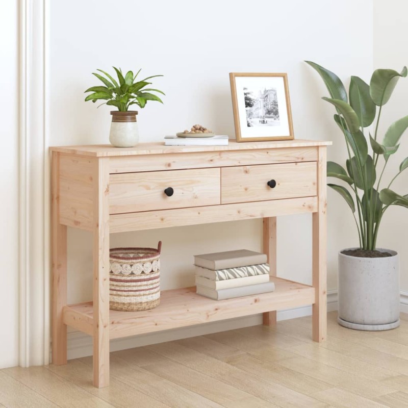 vidaXL Mesa consola madera maciza de pino 100x35x75 cm vidaXL Mesa consola madera maciza de pino 100x35x75 cm