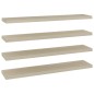 vidaXL Estantes flotantes pared 4 uds MDF color roble 120x23,5x3,8 cm