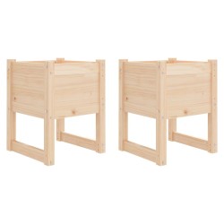 vidaXL Jardinera 2 unidades madera maciza de pino 40x40x52,5 cm
