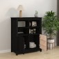 vidaXL Aparador de madera maciza de pino negro 83x41,5x100 cm vidaXL Aparador de madera maciza de pino negro 83x41,5x100 cm