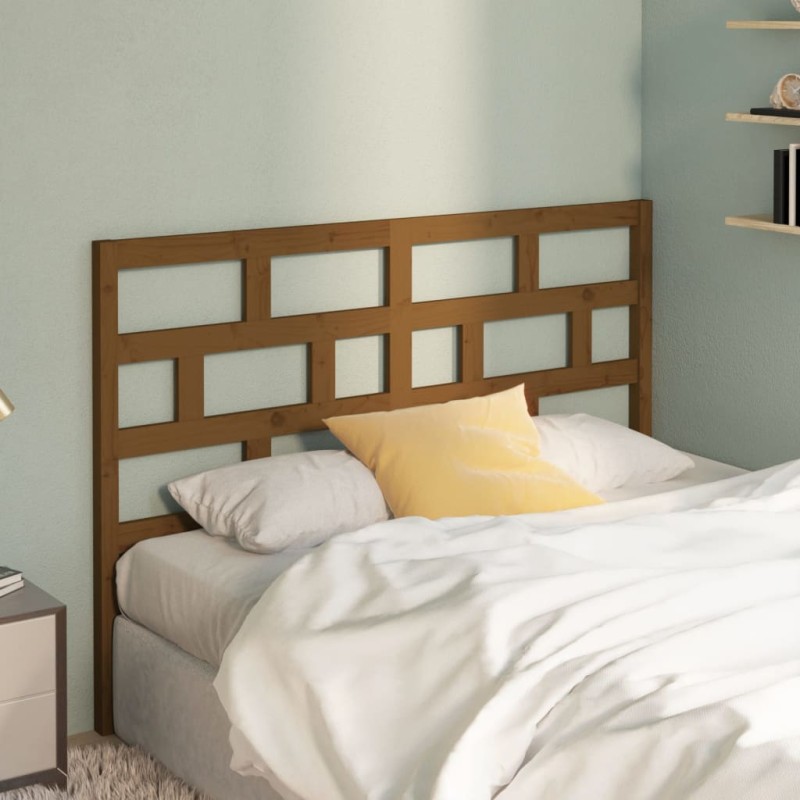 vidaXL Cabecero de cama madera maciza de pino marrón miel 146x4x100 cm vidaXL Cabecero de cama madera maciza de pino marrón miel 146x4x100 cm