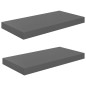 vidaXL Estantes flotantes de pared 2 uds MDF gris brillo 50x23x3,8 cm vidaXL Estantes flotantes de pared 2 uds MDF gris brillo 50x23x3,8 cm